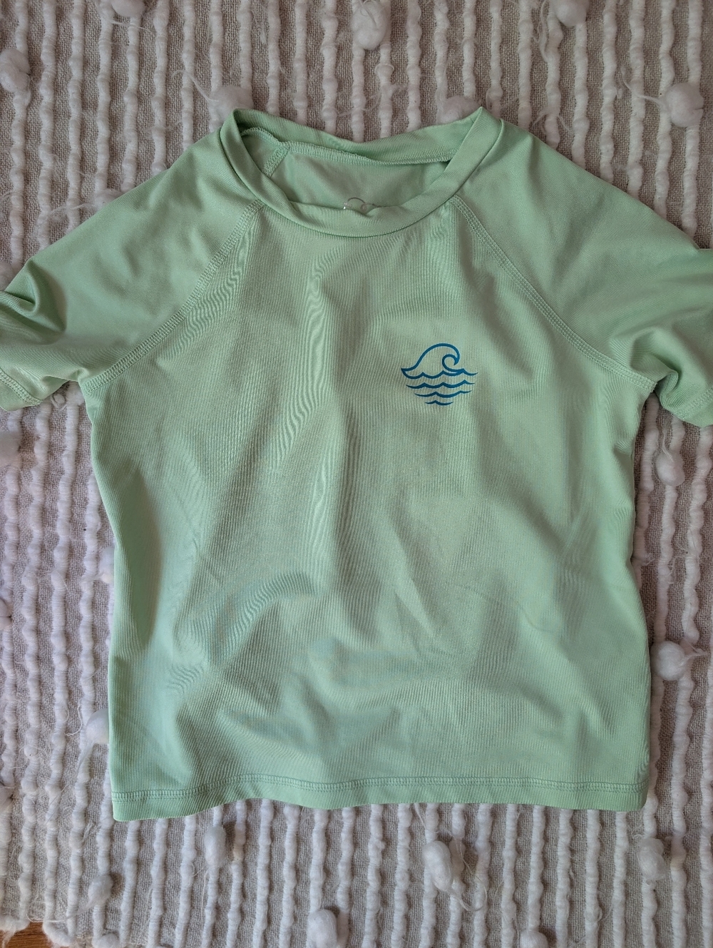 Art class Mint Green Kids Swim Rashguard with Wave Logo-size 6/7